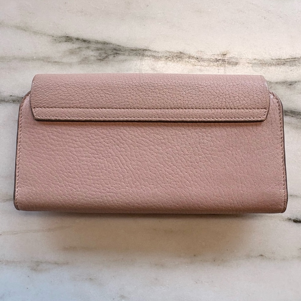 Chloe Drew Leather Long Wallet in Pink, Gold Hardware - Picture 2 of 14